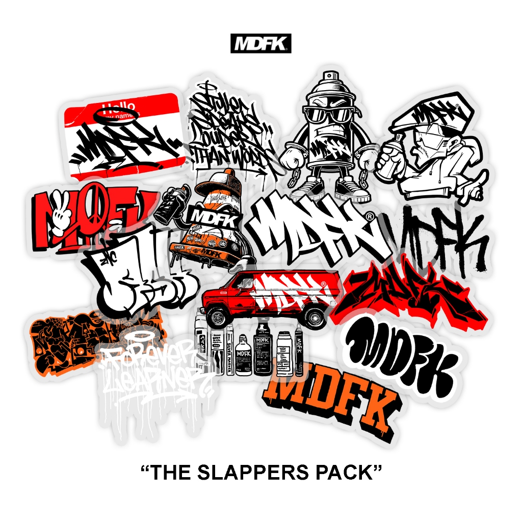 MDFK The Slappers Pack – สติ๊กเกอร์ไวนิลขอบโปร่งใสระดับพรีเมียม 16 ชิ้น