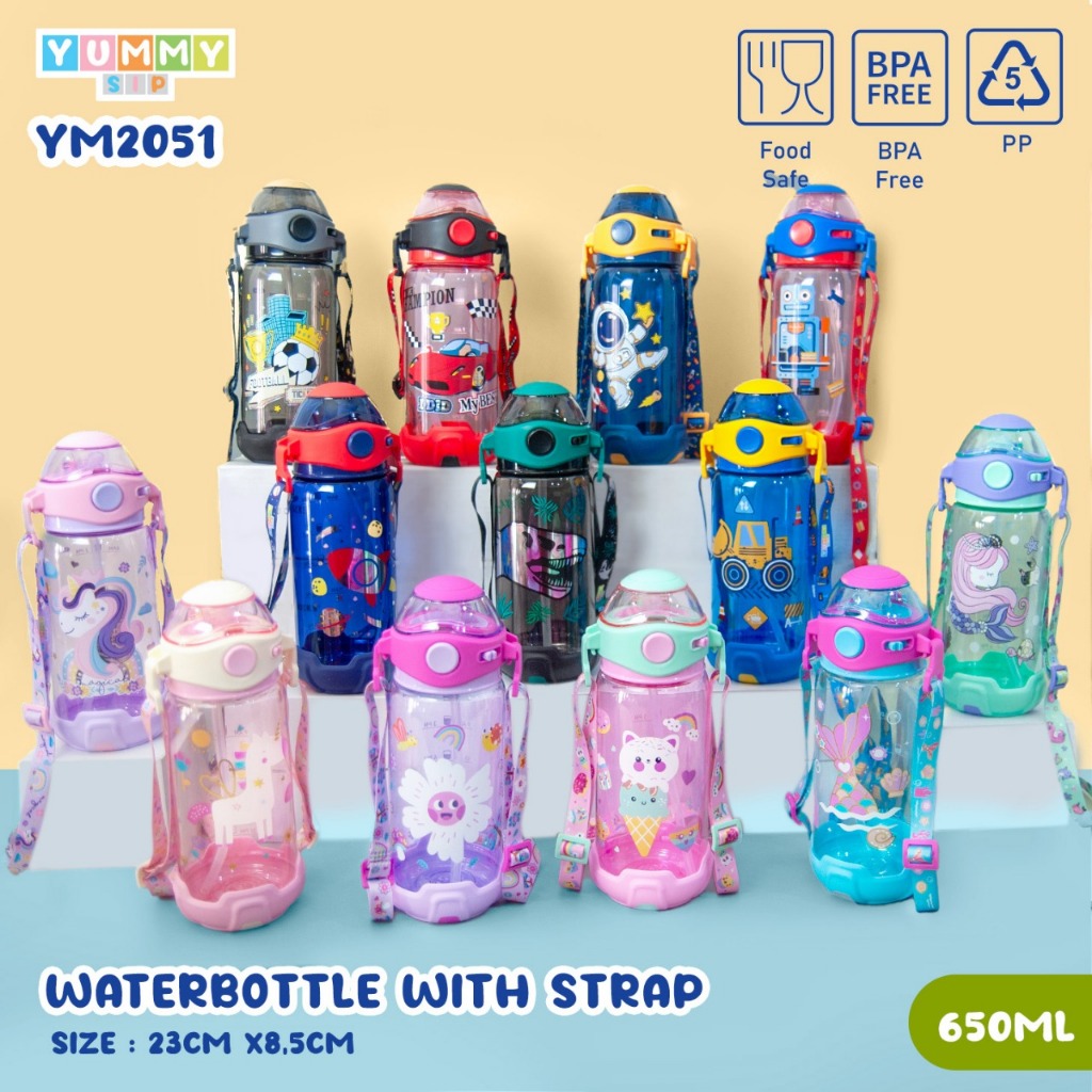 YUMMY SIP ORIGINAL ANIMALBOTTLE CHARACTER STRAW DRINKING BOTTLE 650ml YM2051