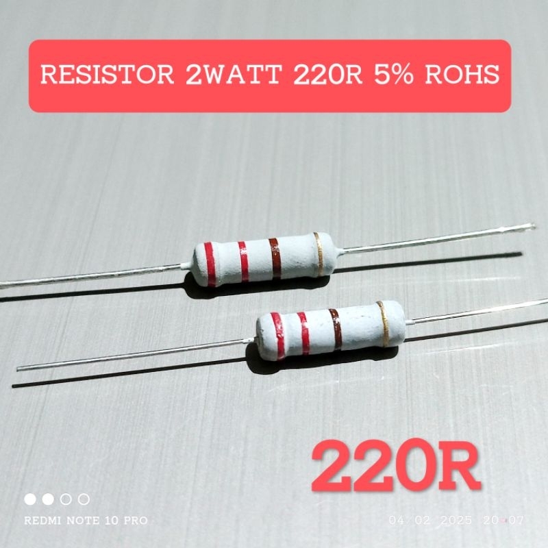 5 ชิ้น 2WATT 2W 220R 220 OHM CF 5% ROHS RESISTORS