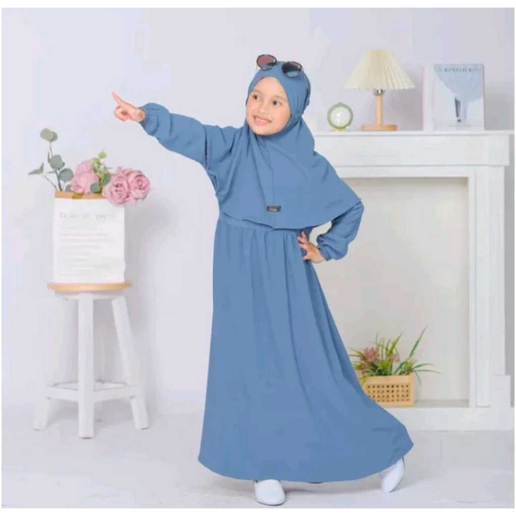 LOVE CHILDREN GAMIS SYARI PLAIN CHILDREN SET WITH HIJAB / GAMIS DELISHA CHILDREN SET HIJAB SYARI