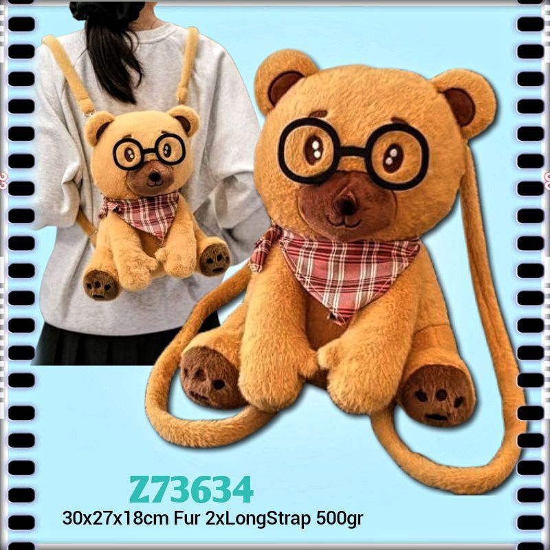 จิจ. G0478 Z73634 1kg2 BEAR FUR LOVE BLACKTEDDY WATERPROOF DOLL กระเป๋าเป้สะพายหลังผู้หญิงนําเข้าแฟช
