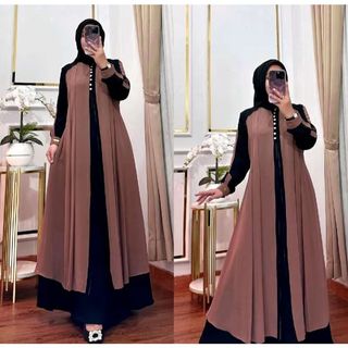 Gamis outer abaya mewah gamis lebaran terbaru 2025