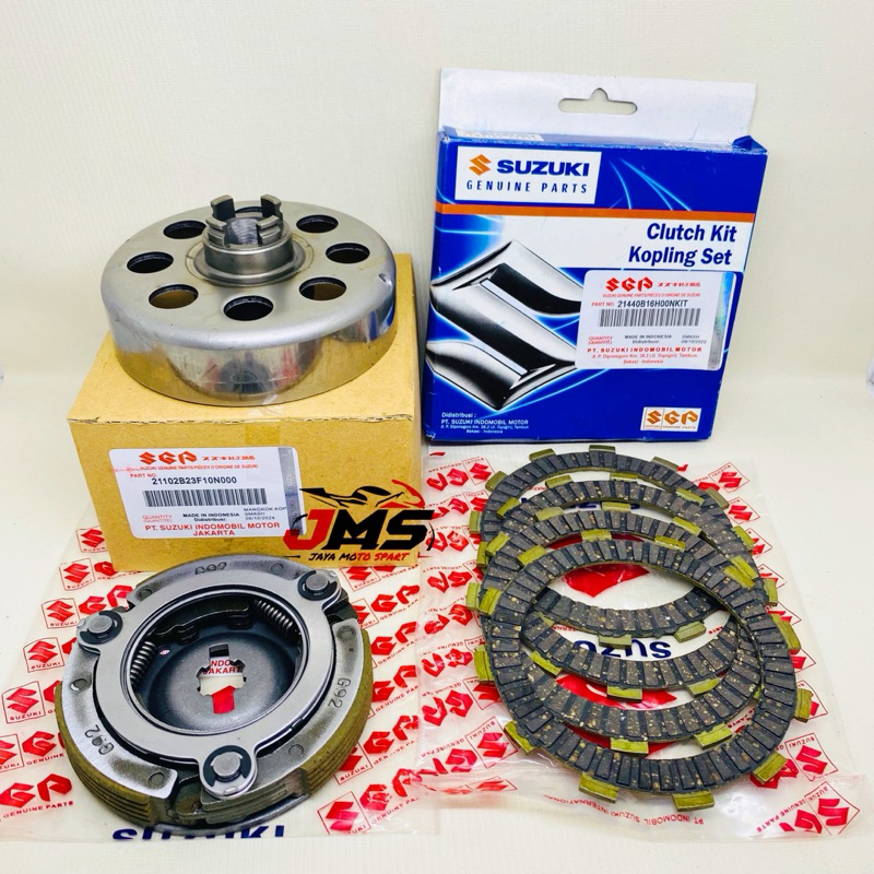 CLUTCH BOWL PACKAGE + DOUBLE CLASP ASSY + แผ่นคลัทช์ SUZUKI SMASH 110 OLD SMASH 110 NEW SMASH TITAN