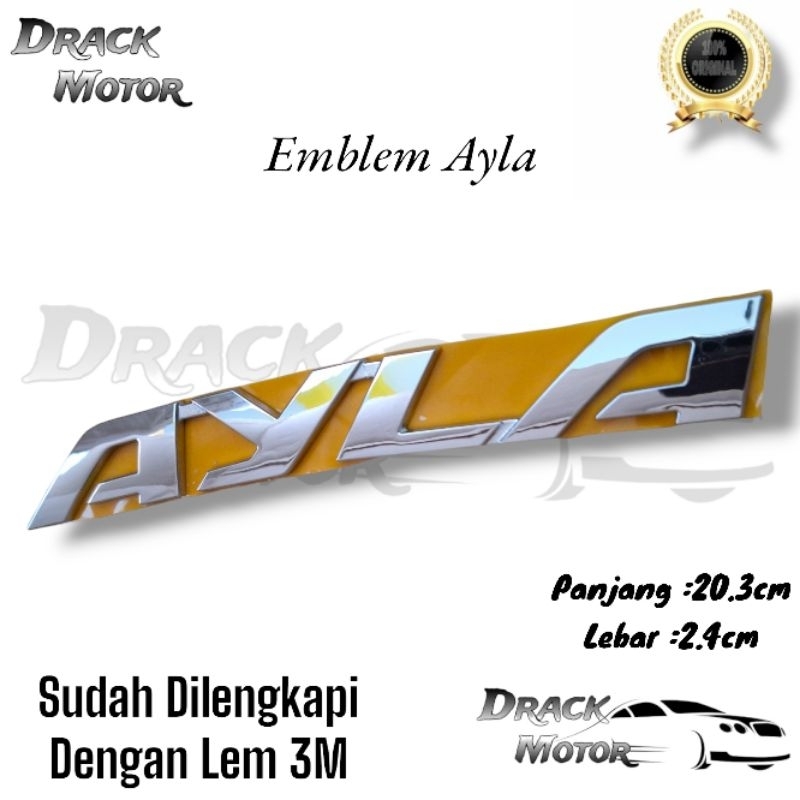 สัญลักษณ์ด้านหลัง Chrome Ayla ดั้งเดิม Daihatsu Ayla 2020-2025