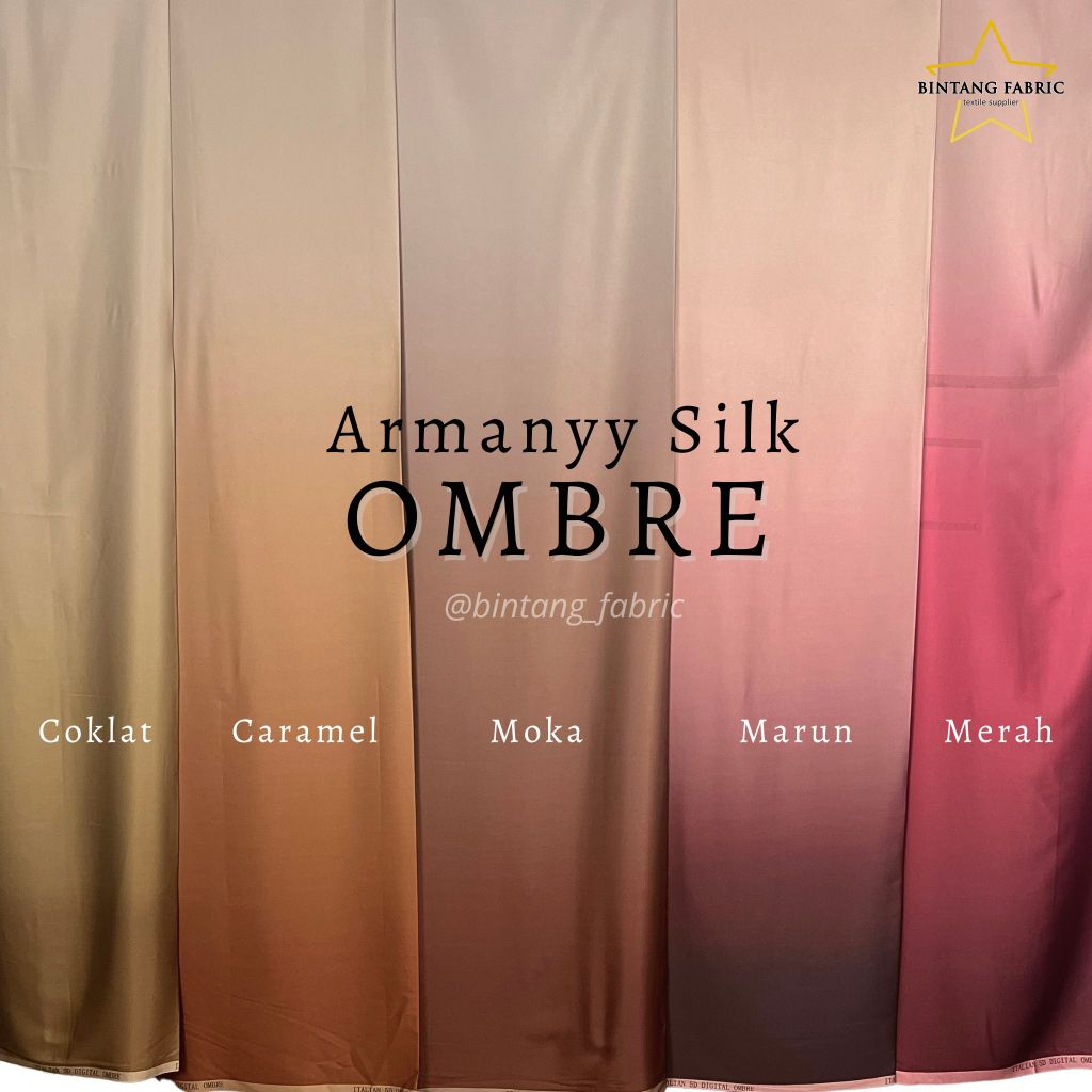 Armany Silk Ombre Gradient Gamis Dress Fabric 0.5 เมตร