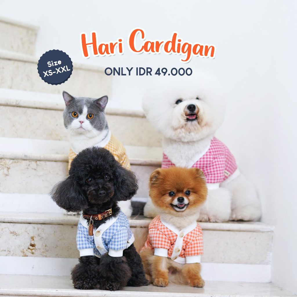 Pawlovin - เสื้อผ้าคาร์ดิแกน Dog & Cat Day