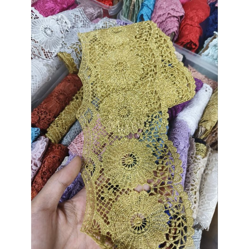 ล้อ/ดอกไม้ MOTIF DESIGN EMBROIDERY ลูกไม้ต่อ 45CM