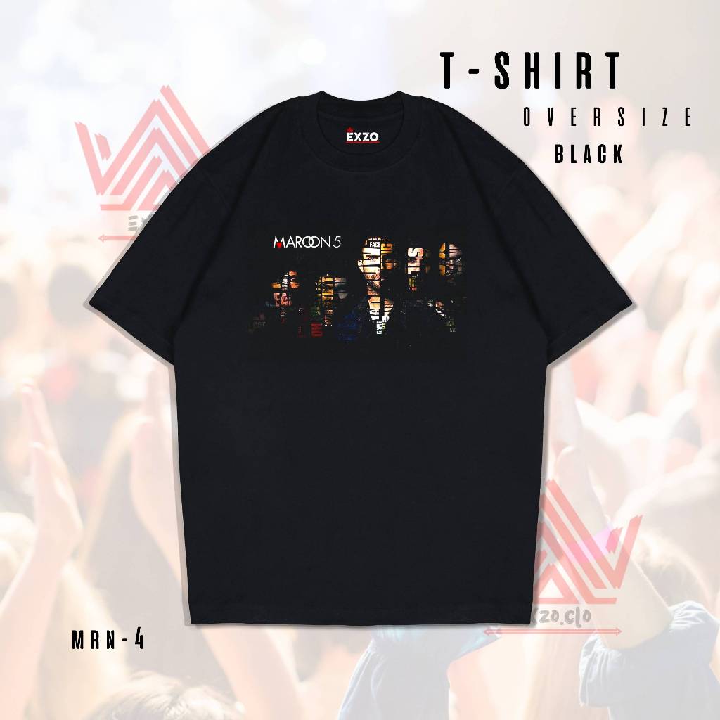 เสื้อยืด HITAM Exzo "MAROON5" Concert 2025 |หวีผ้าฝ้าย24s| เสื้อยืดสีดําธรรมดาพร้อมเสื้อยืด "MAROON5