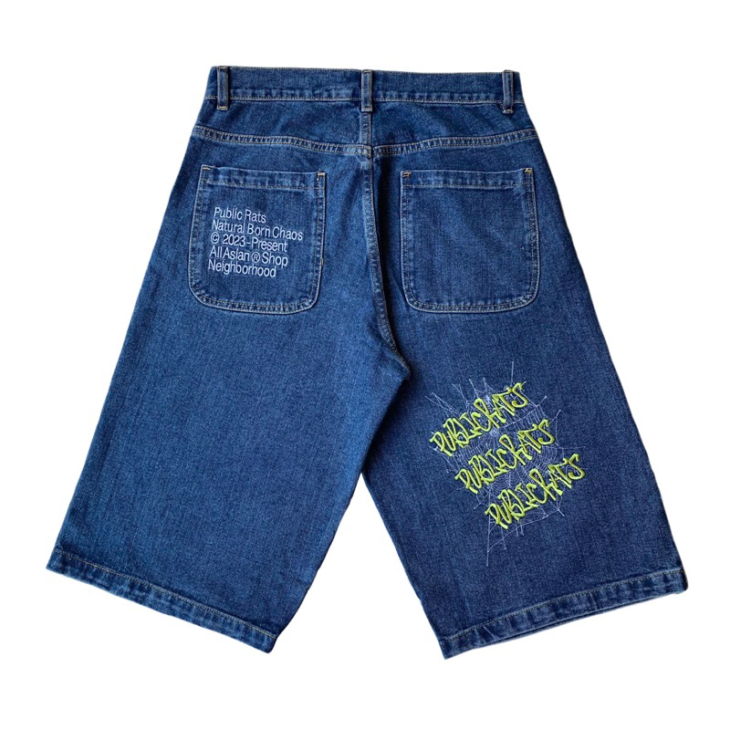 กางเกงขาสั้น BAGGIE JEANS PUBLIC RATS - Y2K JNCO STYLE