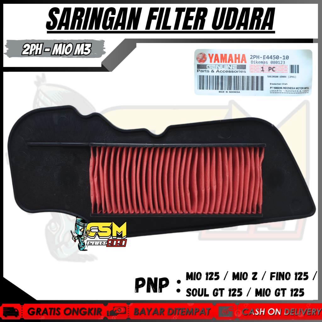 AIR FILTER MIO M3 / SOUL GT 125 / XRIDE 125 / FINO F1 125 / MIO GT 125 / MIO S