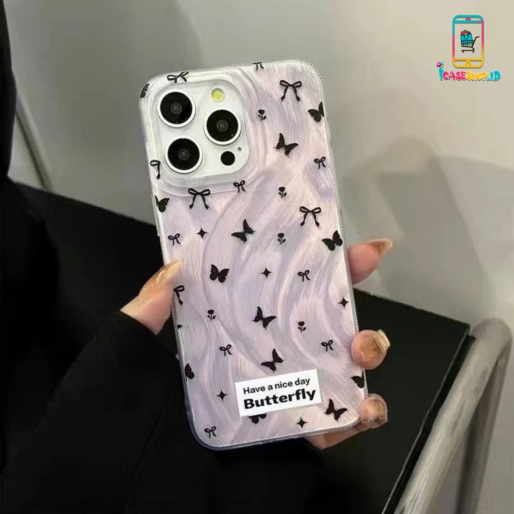 GANTUNGAN SS964 GL069 SOFTCASE CASING BUTTERFLY RIBBON สําหรับ VIVO Y01 Y02 Y02S Y03 Y04 Y12 Y15 Y15
