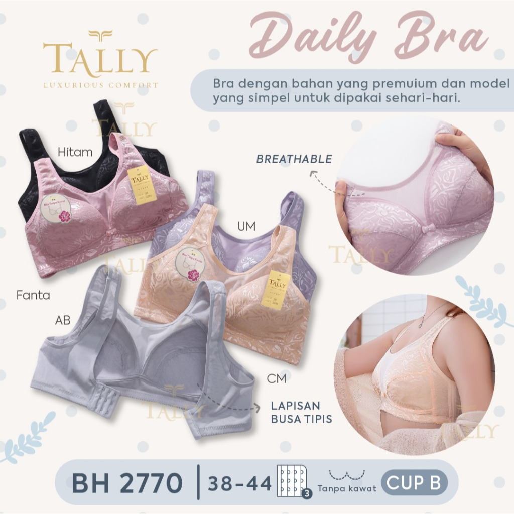 KATUN BYEOLSTORE_ID - BH TALLY 2770 WIDE STRAP THIN FOAM ขนาด 38-44 - TAMILY BRA BH 2770 I CUP CI โฟ