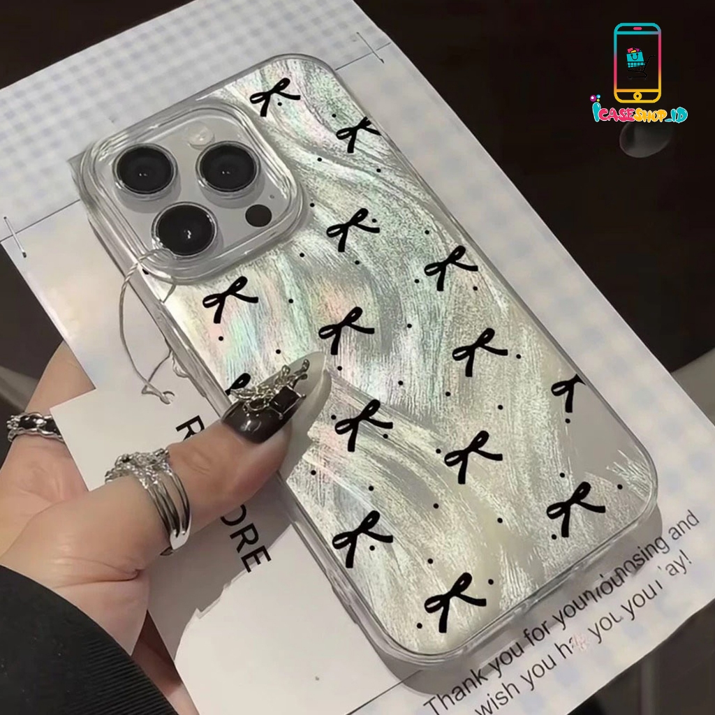 SS SOFTCASE CASING POLKADOT BLACK RIBBON สําหรับ VIVO Y01 Y02 Y02S Y03 Y04 Y12 Y15 Y15S Y16 Y17 Y17S