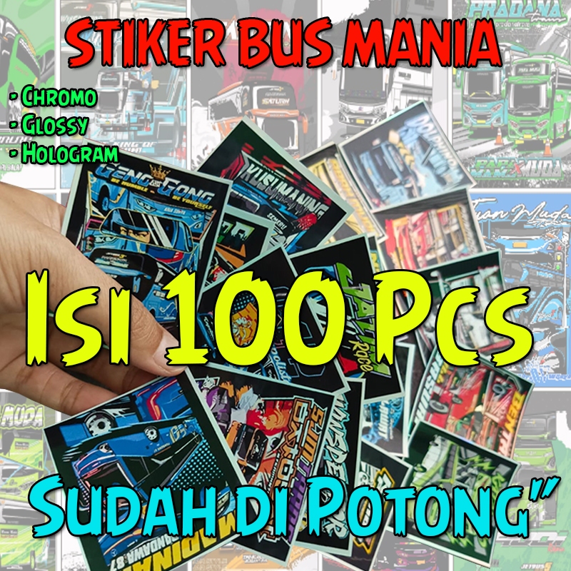 สติ๊กเกอร์ Viral Basuri Bus 100 ชิ้น สติ๊กเกอร์ Telolet Bus Mania ที่แข็งแกร่งล่าสุด