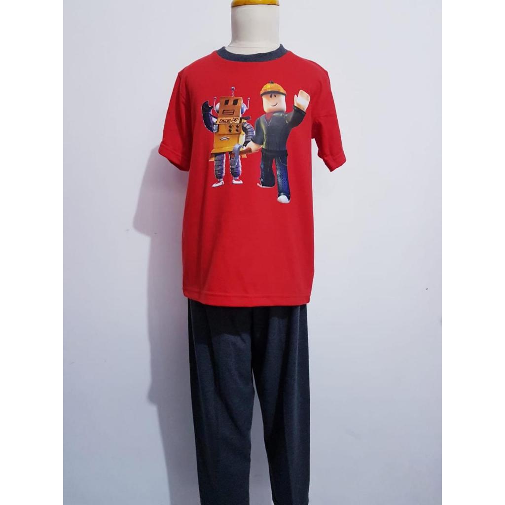 MERAH Hello Pyjamas - Roblox Robot Red Boys T-Shirt Pyjamas Set