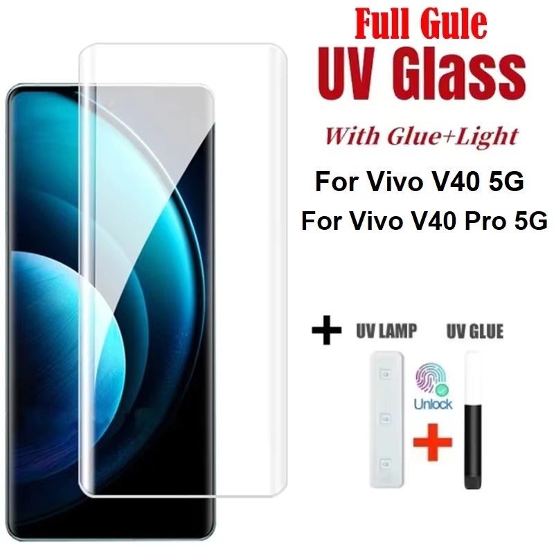 HP Vivo V40 5G - V40 Pro 5G กระจกนิรภัย UV Full Cover ป้องกันรอยขีดข่วน Vivo V40 5G - V40 Pro 5G