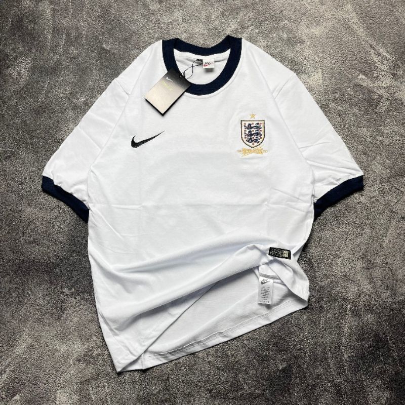 Kaos Nike England White Full Tag Wos เสื้อยืด Nike ผู้ชายผู้หญิงผ้าฝ้าย Combed 24s