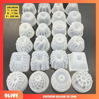 [24Pcs dengan 24 model] Cetakan puding mini Loyang ager ager cetakan bolu kukus cetakan kue jelly
