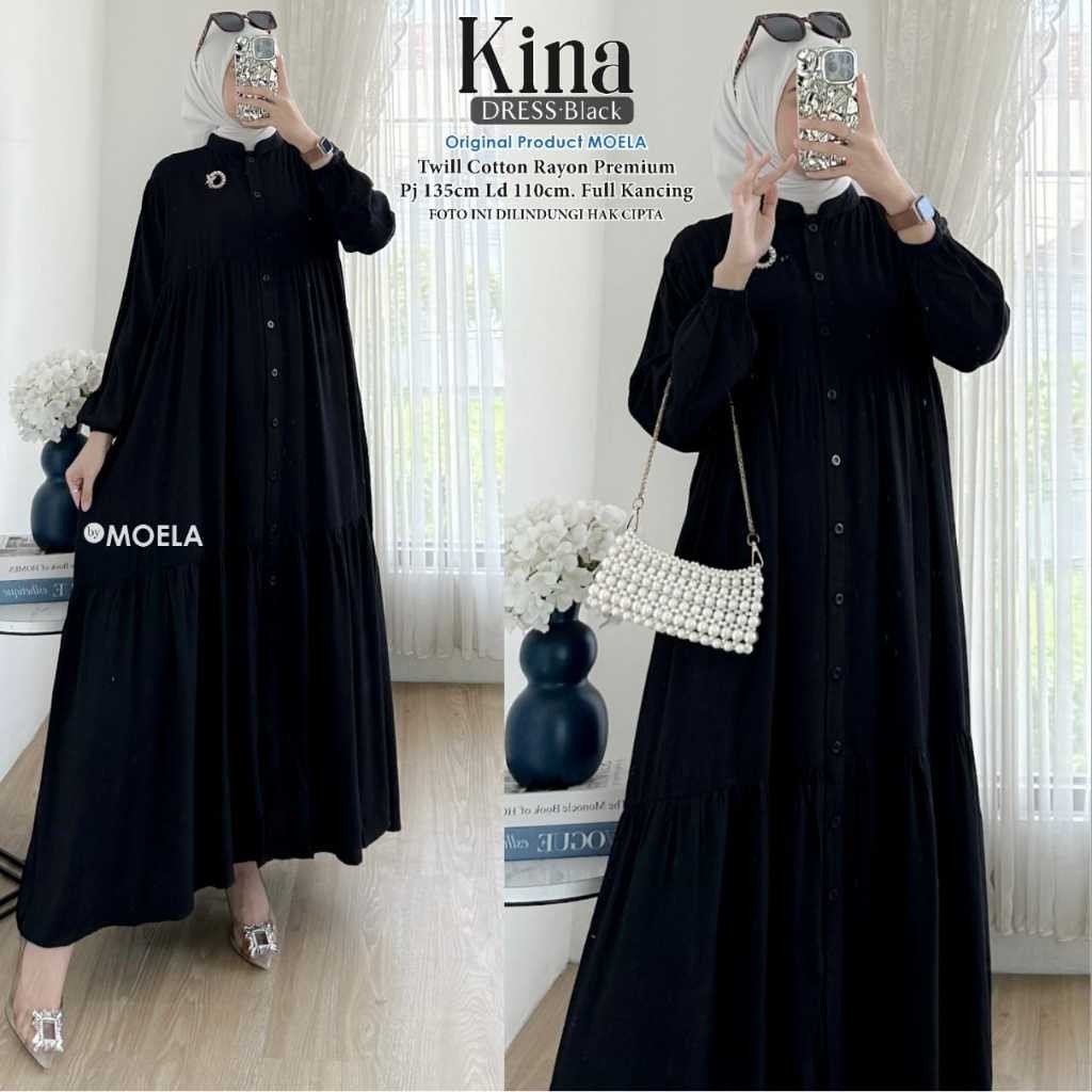 Hitam Moela Labeled Maxy Dress Plain Black Gilvo Kama Kina Posan Gaisa Hifan Lofmi Rafes Lilci Holfa