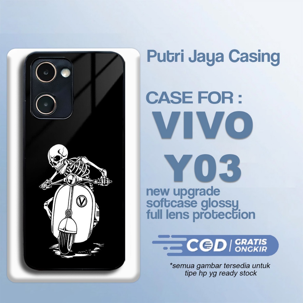 เคส Vivo Y03 ล่าสุด เคส Skull Vivo Y03 Hardcase Softcase Glossy