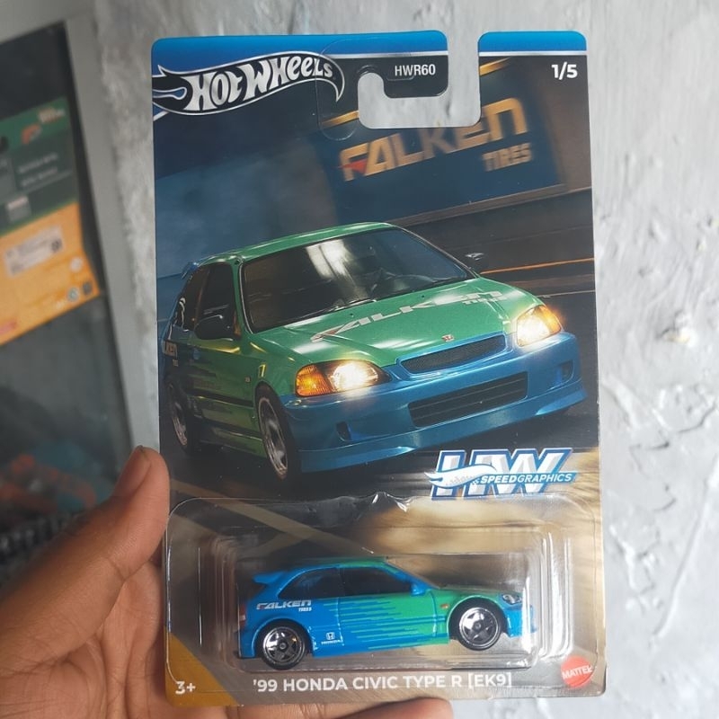 Hot Wheels 99 Honda Civic Ek9 Falken (เรียบ)