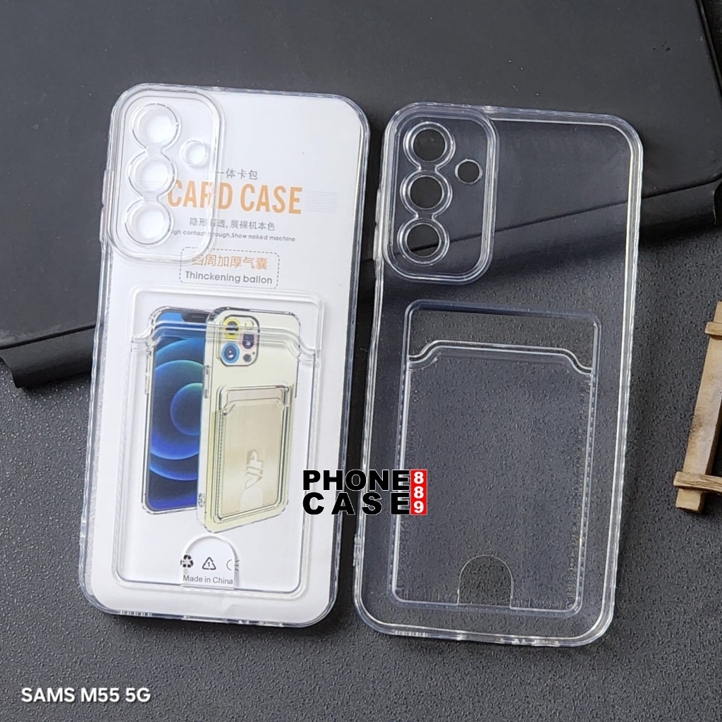 SAMSUNG M55 5G CASE CLEAR CARD SLOT SOFT CASE WALLET SAMSUNG M55 5G