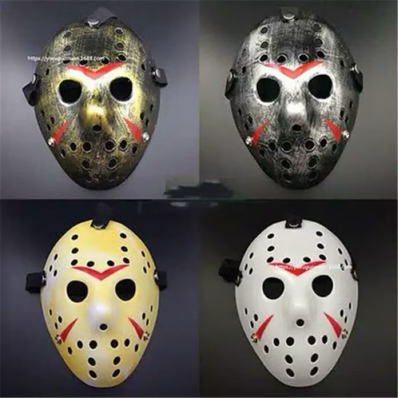 หน้ากาก jason hockey/cosplay jason hockey silver gold white
