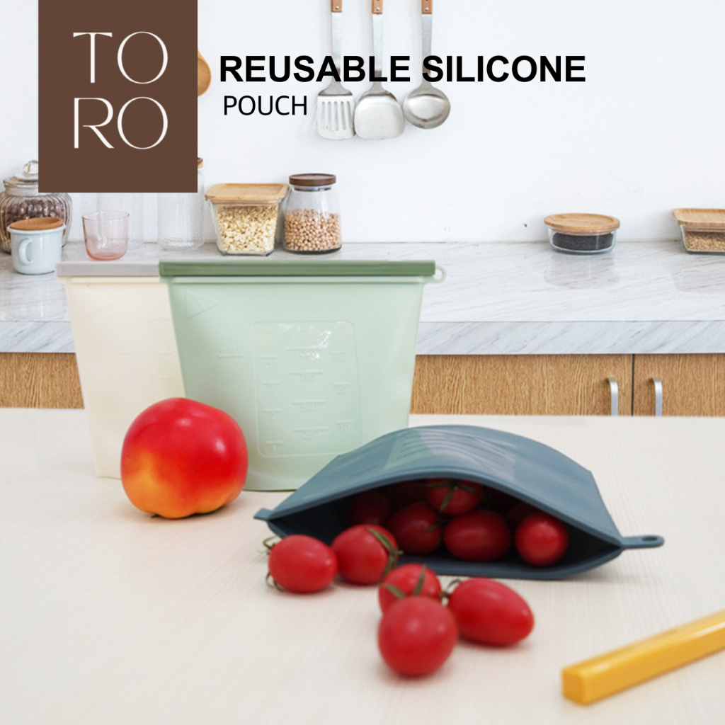 TORO - REUSABLE SILICONE ZIPLOCK BAG | STANDING SILICONE ZIPLOCK POUCH | REUSABLE SILICONE SEAL กล่อ