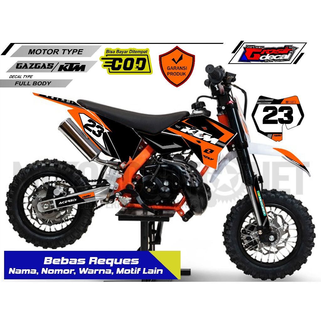 สติ๊กเกอร์รูปลอก Striping Trail Mini Gazgas 50cc / KTM 50cc / SSR 50cc Full Body ฟรีขอ
