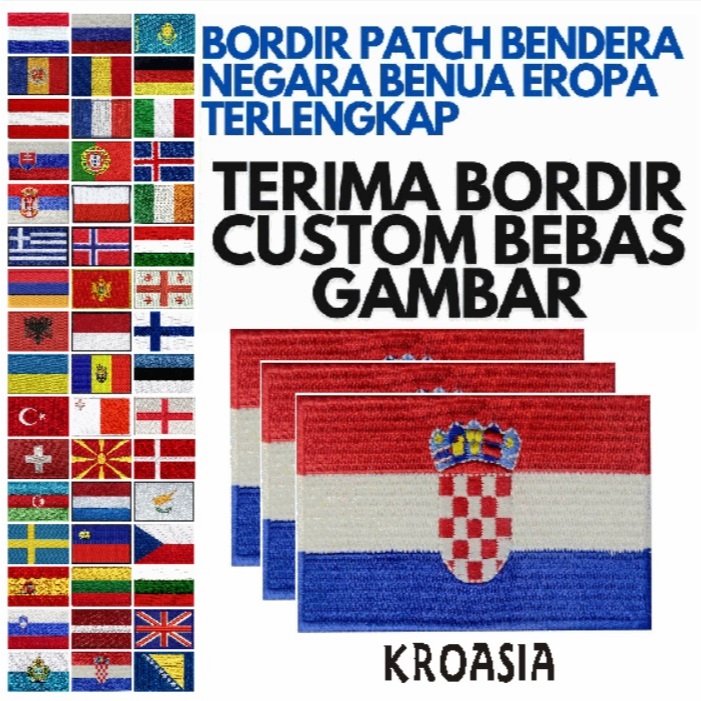 BET FLAG EMBROIDERY PATCH/ EUROPEAN BENUA FLAG สมบูรณ์