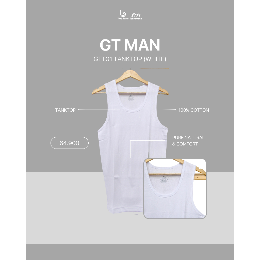 GTT01 TANKTOP เสื้อกล้ามผู้ชาย | กางเกงในผู้ชาย | เสื้อสายเดี่ยวชาย | เสื้อกล้าม