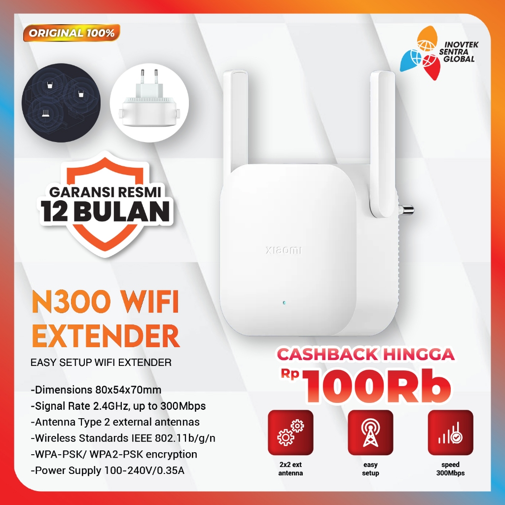 Xiaomi Mi WiFi Range Extender Repeater N300 - เครื่องขยายเสียงเครื่องส่งสัญญาณเครื่องขยายสัญญาณ Wifi