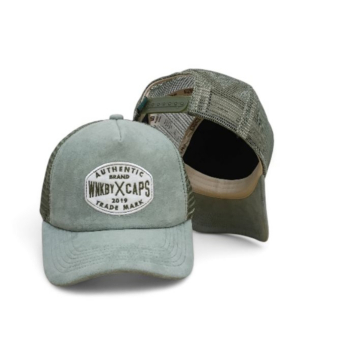 Wankbay หมวก Trucker ผู้ใหญ่ Unisex Suede Combine Laken Eucalyptus