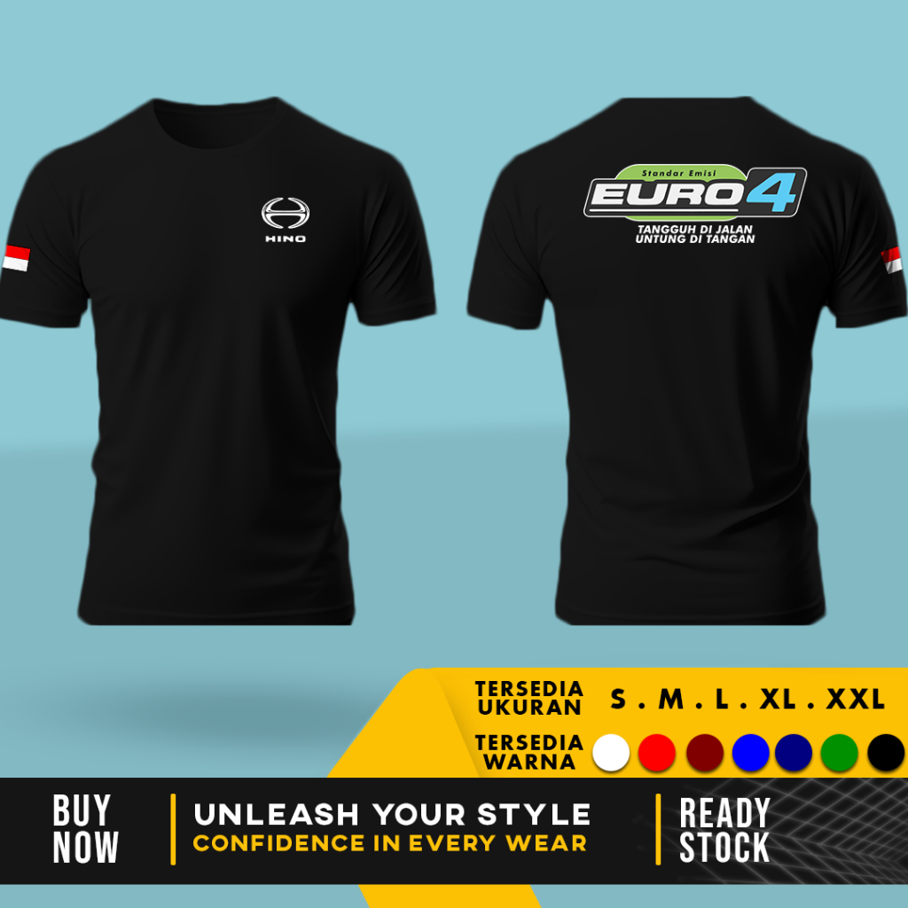 เสื้อยืด Euro 4 Hino Standard Emisi | สําลีหวี 30s