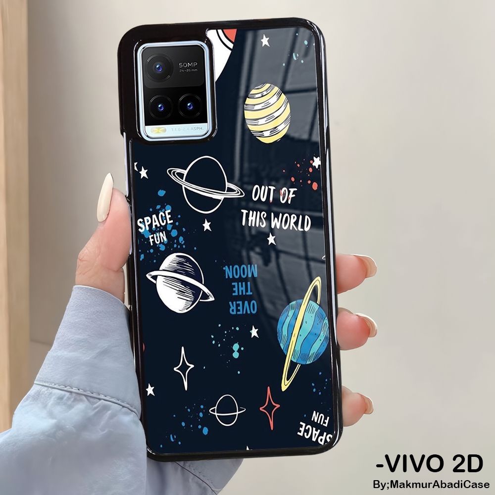 Hardcase Glossy 2D Case Vivo Y21 Y21A Y21S Y21T Y33T Y33S Casing Vivo - Case Motif Galaxy Astronaut