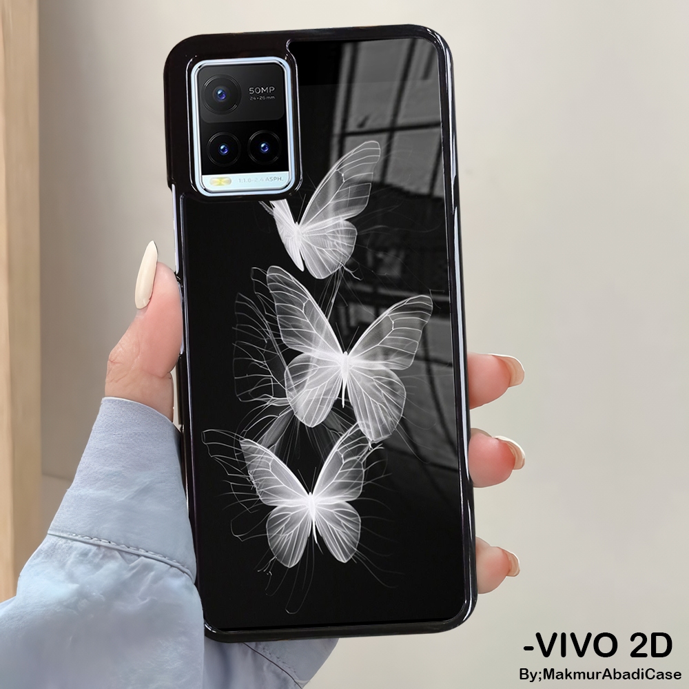 Hardcase Glossy 2D Case Vivo Y21 Y21A Y21S Y21T Y33T Y33S Casing Vivo - Butterfly Motif Case