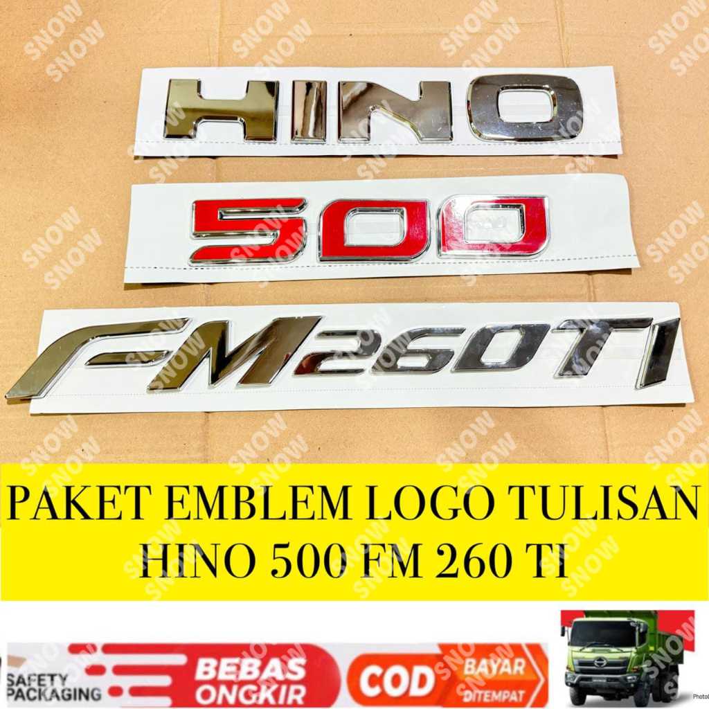 Hino 500 FM 260 TI FG 235 TI Chrome นูนโลโก้สัญลักษณ์รถสากล