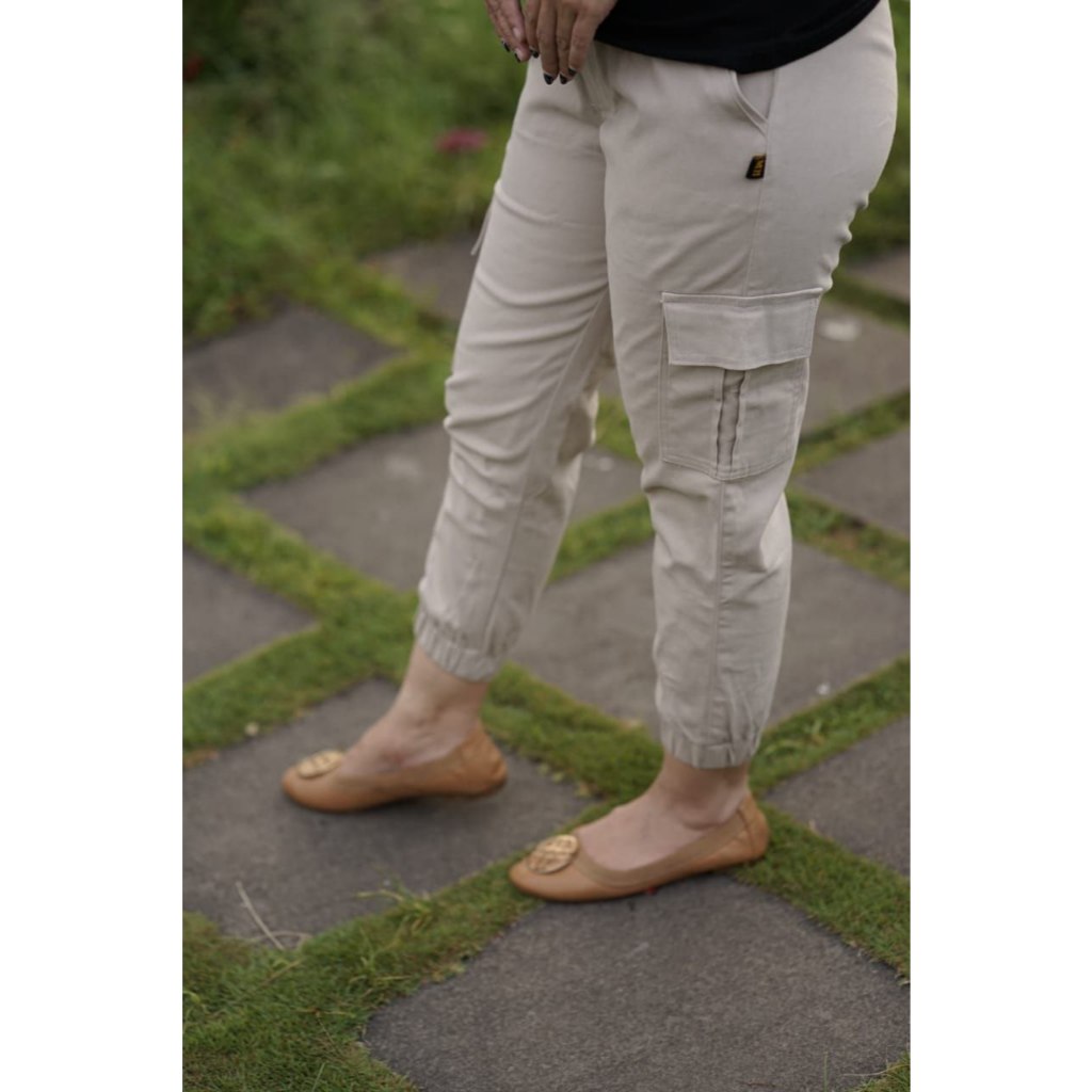 Katun Cargo Pants 7/9 กางเกงคาร์โก้ผู้หญิง ผ้าคอตตอน กางเกงจ็อกเกอร์คาร์โก้ผู้หญิง ผ้ายีนส์ยืด Hsd
