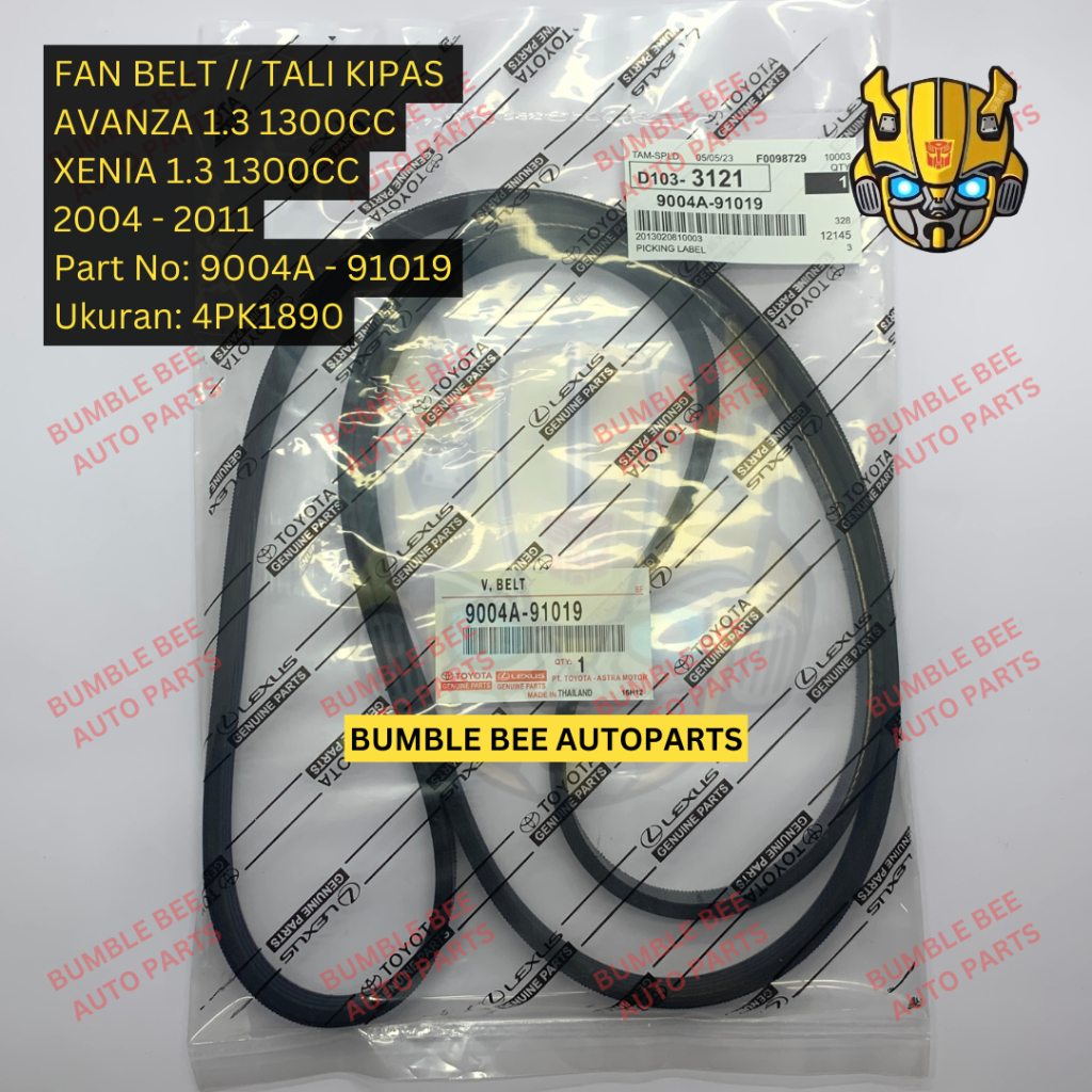 VAN BELT FAN BELT - 4PK1890 - AVANZA 1.3 / SENIA 1.3 - 9004A-910919 - V BELT - FAN BELT - 4PK 1890