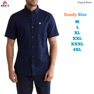 Kemeja Pria Lengan Pendek Slimfit Premium Katun Baju Hem Polos Distro Hitam Putih Jumbo Size M-4XL