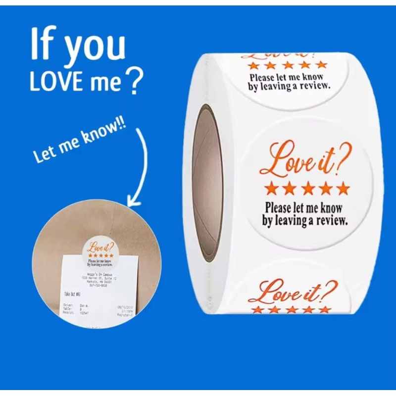 500 ชิ้น/ม้วน - สติ๊กเกอร์รีวิวสติ๊กเกอร์ Please Leave A Review Sticker