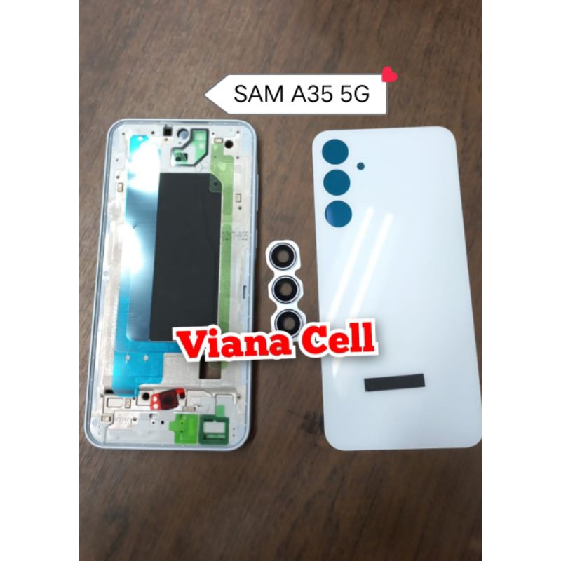 กรอบ Lcd ด้านข้าง bazzel + backdoor samsung A35 5G ปลอก cassing housing ครบชุด samsung A35 5G