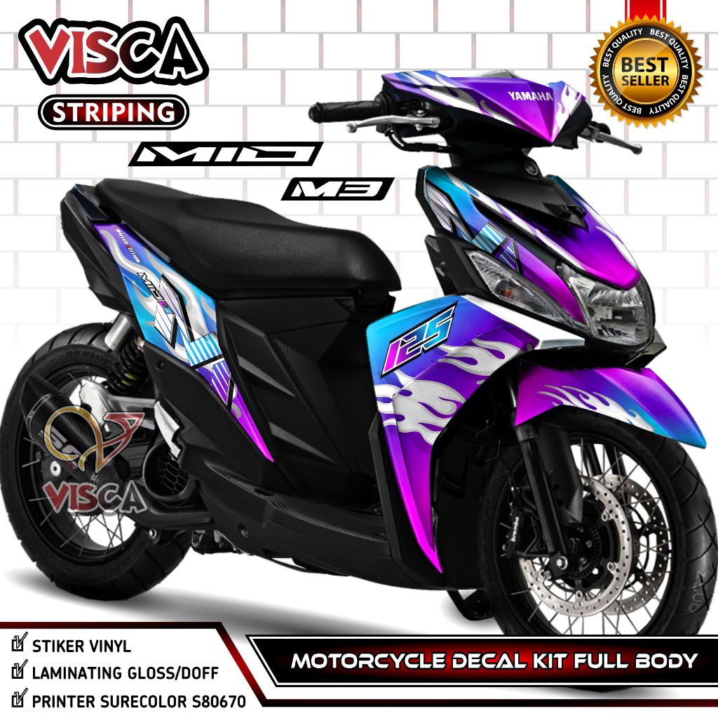 Mio M3 Full Body Decal - Mio M3 สติกเกอร์ - Mio M3 Fullbody Decal - Mio M3 Variation Striping - Mio 