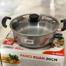 20CM GSF G-2220 STOVE POT / 20 CM STOVE POT / 20CM UK POT พร้อมแก้ว LID สแตนเลส / GSF 2220 POT