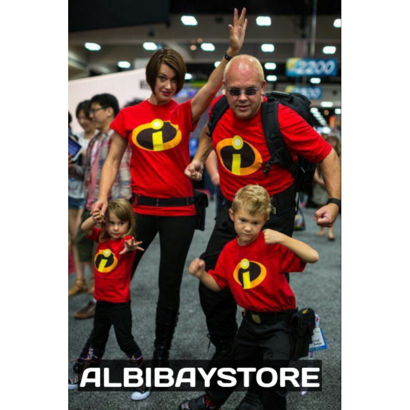 COSTUME INCREDIBLES เสื้อยืดแขนสั้นสําหรับเด็กและผู้ใหญ่