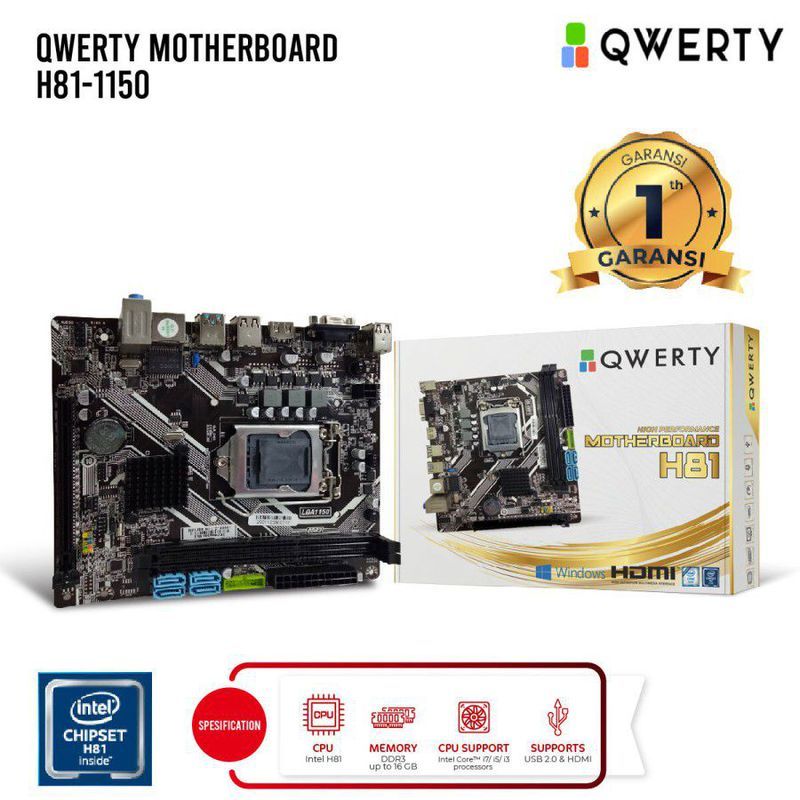 เมนบอร์ด Intel QWERTY H81 NVME