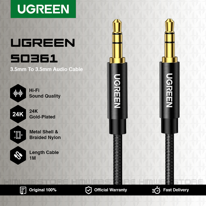 HIMTECH - UGREEN 50361 3.5 มม. แจ็ค Aux Cable Audio Headphone Speaker