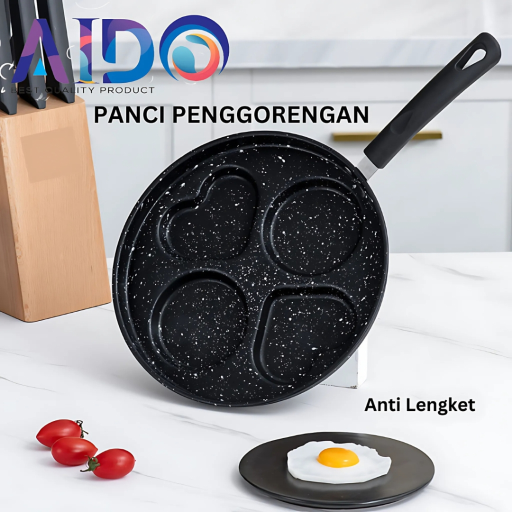 Aido Heart Non-Stick กระทะ 4 In 1 Egg Grill กระทะอลูมิเนียมผสม AIDO