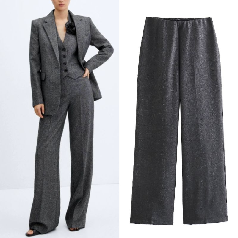 กางเกงทางการแฟชั่นสีเทาเข้ม 76190 (TA)