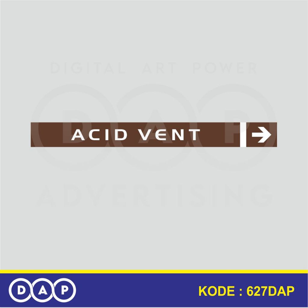 627 - INDUSTRAL PIPE LABEL STICKERS - ACID VENT - 40 X 3 CM - VINIL - BEST